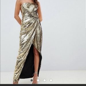 Gold sequin maxi dress